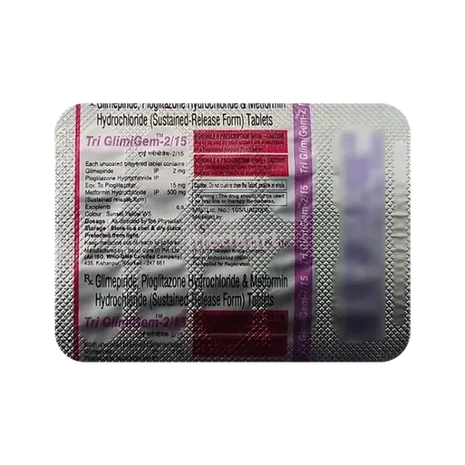 tri glimigem 2/15mg tablet 10's